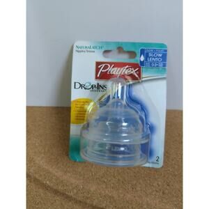 Playtex Nurser Natural LATCH SLOW FLOW Nipples BPA FREE DROP-IN 0-3M VINTAGE